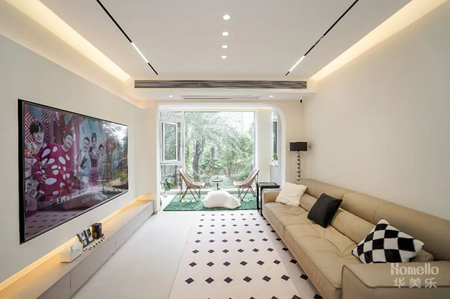 118㎡奶油風，自然優雅的小清新橫廳設計，讓家呈現有趣的靈魂